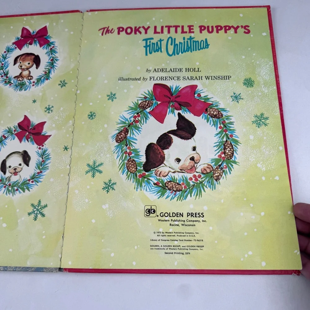 Vintage Golden Press The Poky Little Puppy's First Chirstmas Giant Golden Book